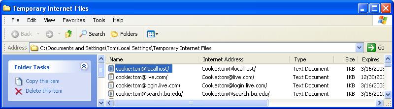 Cookie to save credentials