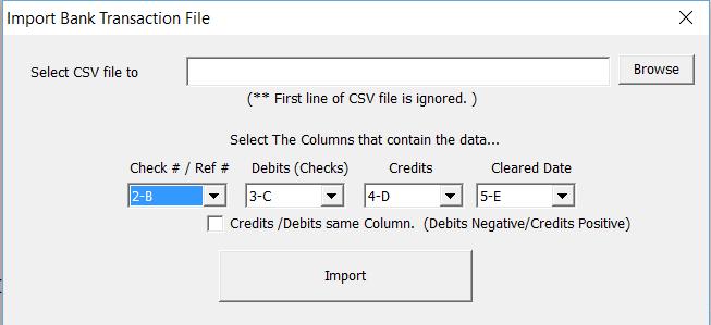 The first time you download a statement, open it in excel to see what columns contain your data On the import dialog, select the appropriate columns The system will