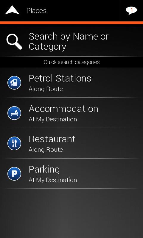 3.1.3.1 Using Quick search categories The Quick search feature helps you quickly find the most frequently selected types of Places. Perform the following steps: 1.