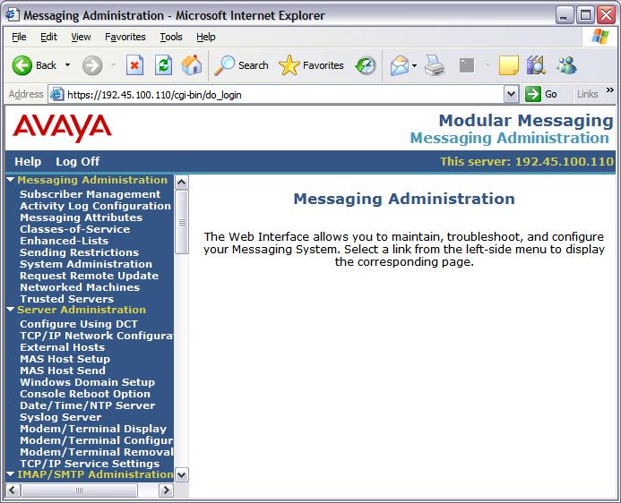 5.2. Configure the Message Storage Server (MSS) This section describes the procedure for enabling the IMAP interface and configuring a voicemail subscriber.
