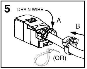 For shielded cables, it will be necessary to follow steps 1 through 7 in Figure 7 to install the metallic cover. Figure 8 Figure 8 is a close-up of step 5 in Figure 7.