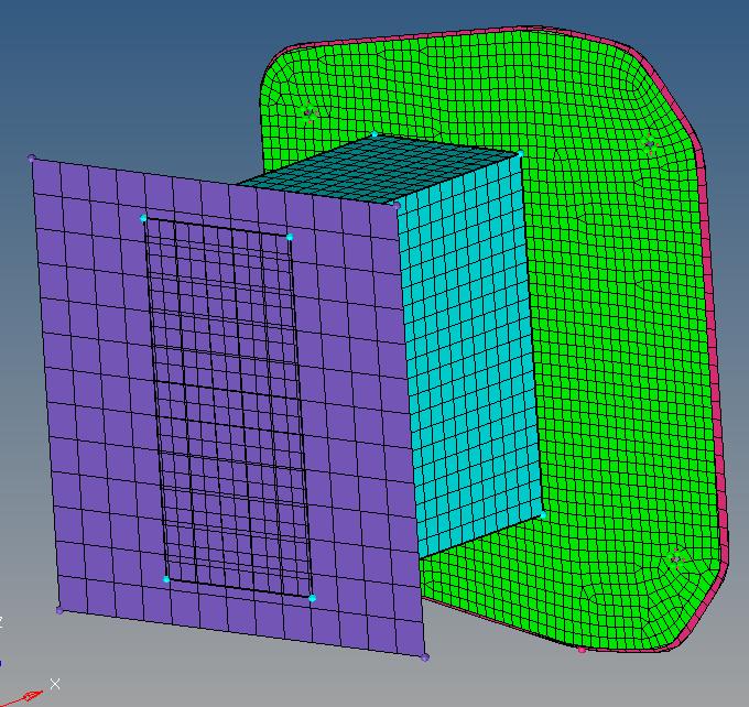 4. Next, the surfaces are meshed. For this go to 2D > automesh and type in the element size 19mm. Select quads as mesh type and choose the surface of the Barriere. Start meshing. 5.