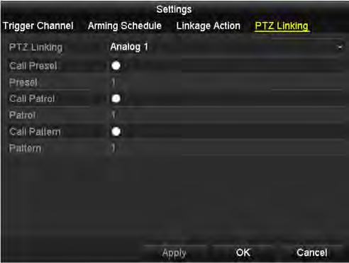 8.6). Figure 8.9 Set Arming Schedule of Alarm Input 6. If necessary, select PTZ Linking tab and set PTZ linkage of the alarm input. Set PTZ linking parameters and click Apply to save the settings.