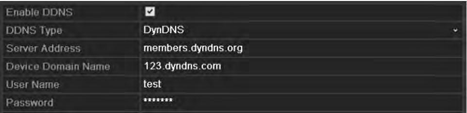 3) Enter the User Name and Password registered in the DynDNS website. Figure 9.