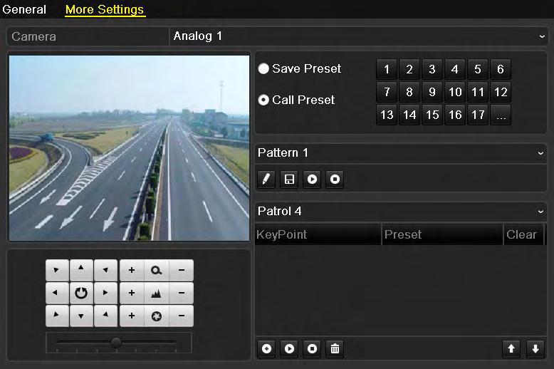 Figure 4.4 PTZ- Call Preset 3. Choose the preset number. Call preset in live view mode: 1.