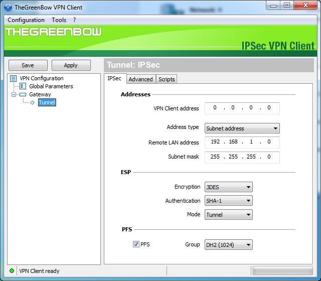 3.2 VPN Client Phase 2 (IPsec) Configuration Enter the IP address (and subnet mask) of the remote LAN. Phase 2 Configuration 3.