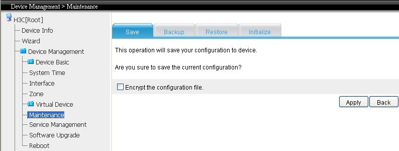Saving Configuration Save your configuration in time.