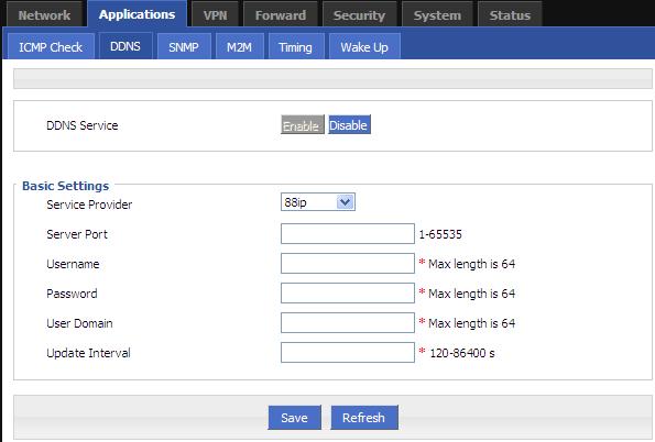 5 Router config 5.3.2 DDNS configuration Network of SIM/UIM shall be a public address so that router can be visited for a DDNS. Step 1 Log-on WEB GUI of H8922 3G/4G router.
