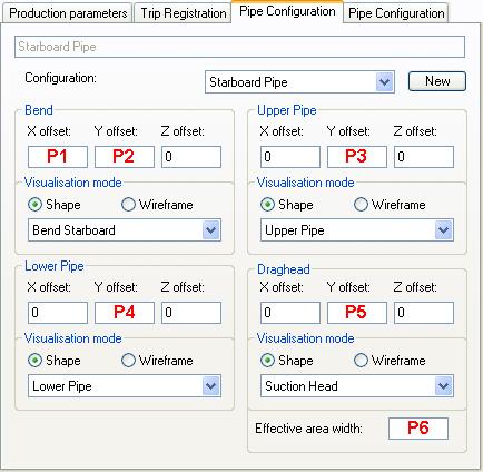 3.7.3 Pipe Configuration Figure 3-11 Pipe Configuration page in the Tools page For each suction tube on the trailing suction hopper a pipe configuration has to be setup.