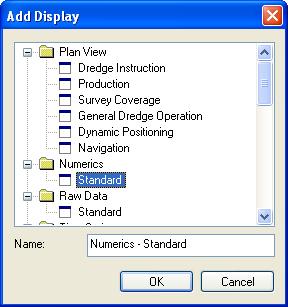 Select Displays in the context menu. Figure 5 1 The Displays window to add, to switch on/off, to remove or to rename views Click on and the Add Display dialog will be opened to select a new view.