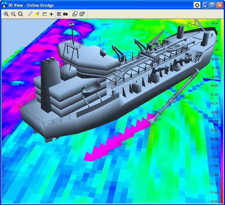 6.3 3D View Online Dredge If a grid model difference has to be shown in the plan view, check the option Difference and select the right color table.