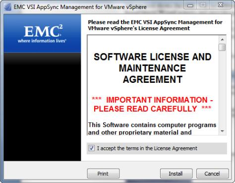 EMC VSI for VMware vsphere: AppSync Management 5.4 Installation Installing EMC VSI for VMware vsphere: AppSync Management 5.4 This section shows the EMC VSI for VMware vsphere: AppSync Management 5.