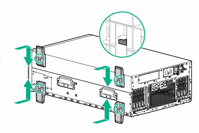 2. Return the server to an upright position. 3. Connect peripheral devices to the server.