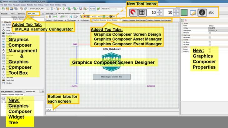 Graphics Composer Asset Manager This section describes the layout of the different windows and tool panels available through MHGC.