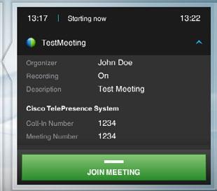 If you tap a meeting in the list you will see more about the meeting.