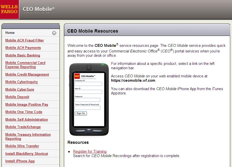 33 CEO Mobile Access CEO portal services on your mobile device Access this CEO Mobile resources website by