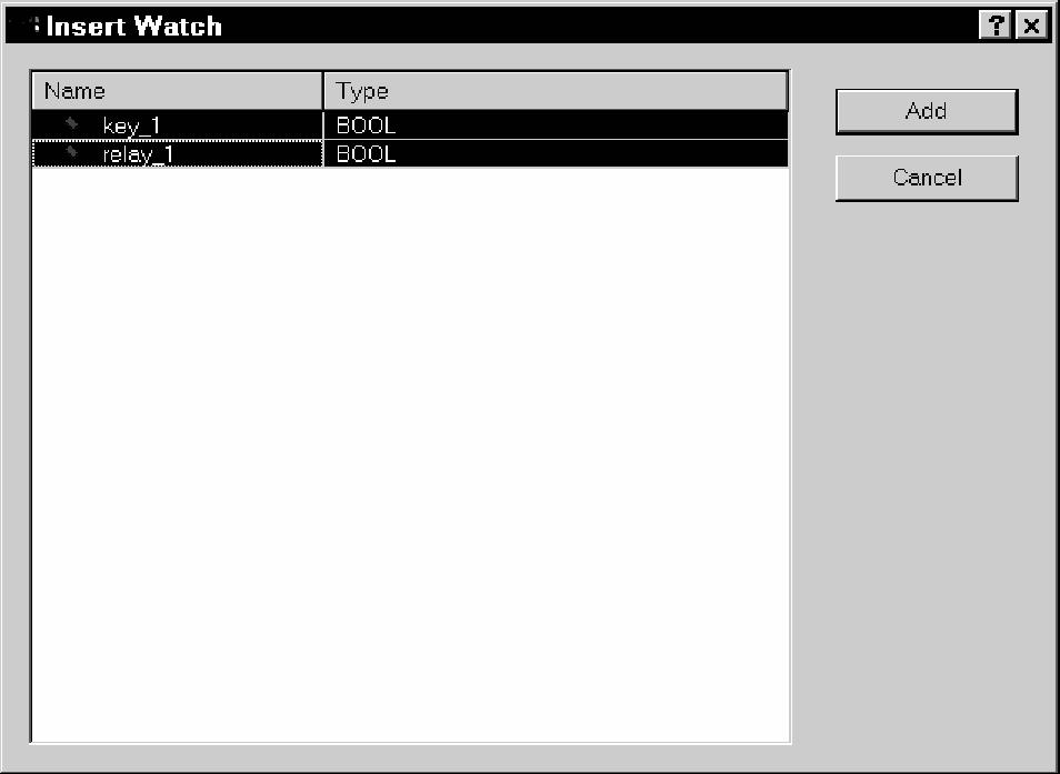You can also select several variable at the same time in the Insert Watch dialog box