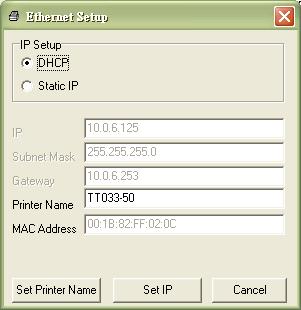 6. Select the printer in the left side of listed printers, the correspondent IP address will be shown in the right side IP address/printer Name field. 7.