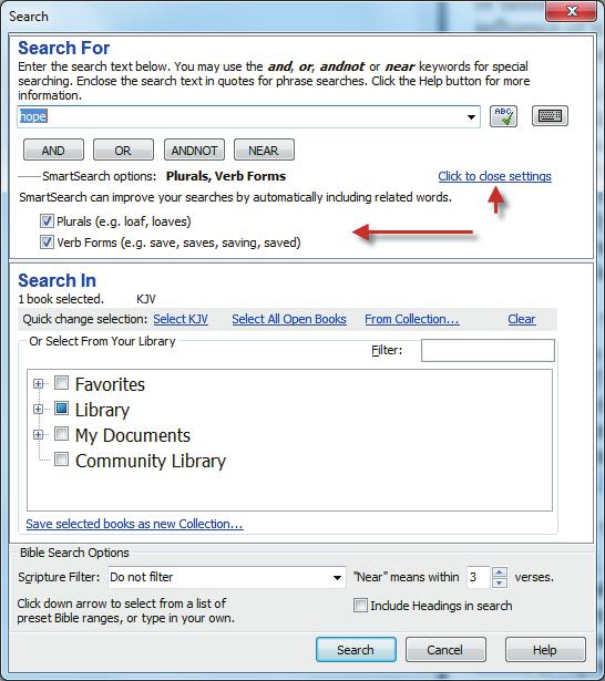 Target Bible The bullseye button in the Bible toolbar will make that particular Bible the one that changes when you click on Scripture links in the program.