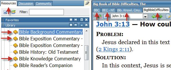 As in Bibles, the triangle next to the Commentary button is used to select your default commentary only.
