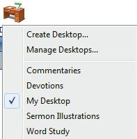 (You can tell what desktop you are in by looking at the desktop title in the upper left corner of your screen). Then select the button on the top toolbar. Select Create Desktop.