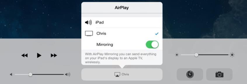 To mirror any device, double tap the home button on the device, swipe up from the bottom (like you re connecting to Apple TV) and tap the