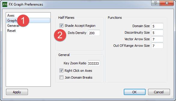 Inequations and Feasible Regions 29 Graph can graph either way and you set YOUR preference by choosing Preferences from the Tools menu.