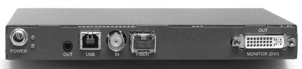 Fiber Local/In Monitor (DVI) A V5 transmit module equipped with optional fiber optic capability will have a fiber transceiver (LC type, SFP) module installed in the FIBER carrier slot.