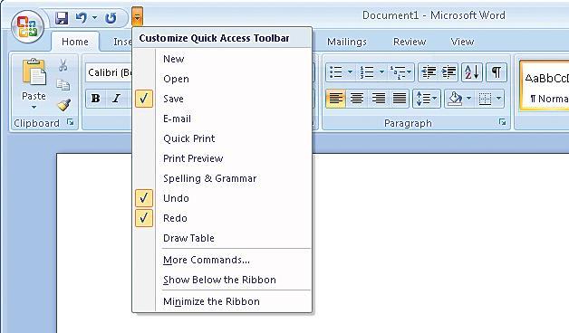 The Quick Access Toolbar is a customizable toolbar for easy access to your