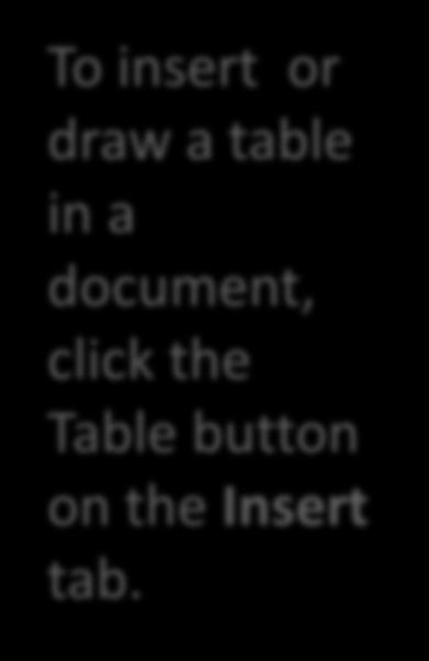 Use the Insert Table dialog