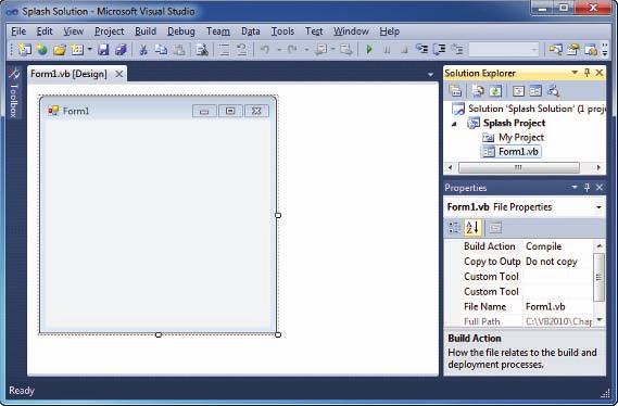 CHAPTER 1 An Introduction to Visual Basic 2010 16 5. Move your mouse pointer away from the Solution Explorer window. The window is minimized and appears as a tab again. 6.