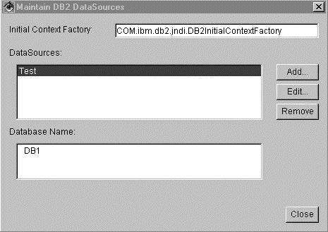 COM.ibm.db2.jndi.DB2InitialContextFactory Select this alue to use the DB2 naming serice. com.ibm.ejs.ns.jndi.cninitialcontextfactory Select this alue to use the WebSphere naming serice.