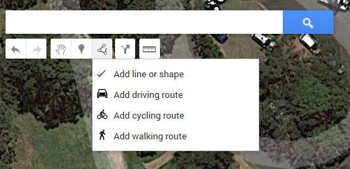 Then select Add line or shape: Click on the map to create a line the more