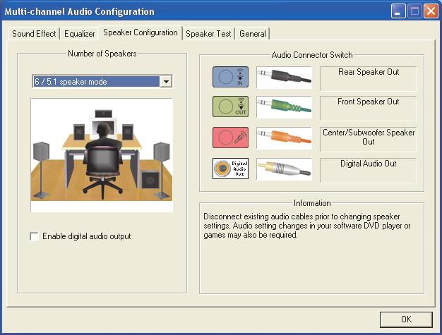Cofigurig Audio Output with Multi-chael Soud Maager Follow these steps after you have istalled ad coected your speakers, if your PC model has 3 Coectors.