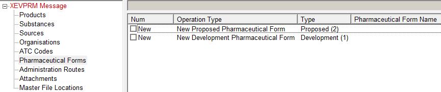 3.2.10. Insert of a proposed pharmaceutical form If you wish to insert a new pharmaceutical form, select 'Pharmaceutical Forms' in the tree view area.
