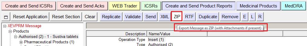 This button allows you to save the result of your queries as a spread sheet in an Excel format. This button allows you to generate an XML version of the XEVPRM message selected in EVWEB.