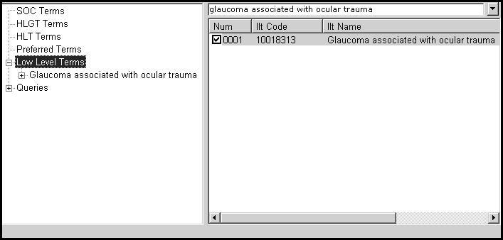 Click on '+' at the left side of 'Glaucoma associated ' in the