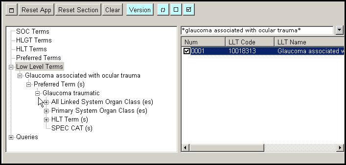 As far as the SOC Terms are concerned, EVWEB displays 'All Linked System Organ Class' and 'Primary System Organ Class'.