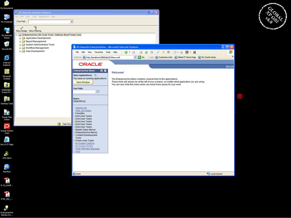 A browser window will open. This is the Web Client version of Solution Explorer, accessed through a web browser. There are some notable differences between the interfaces, as well as functionality (e.