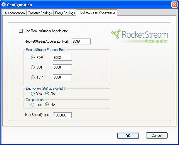 Desktop Client User Guide Transferring File with Desktop Client Figure 7 Note: To use RocketStream Accelerator you will need the Visual C++ Runtime libraries.