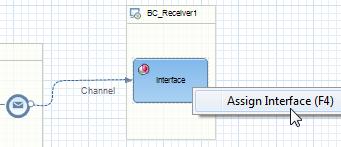 Within BC_Sender, rightclick on interface and select Assign