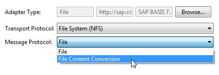 34 Select File Content Conversion for Message Protocol.