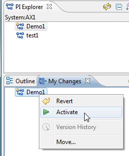 Right-click the change list name Demo1, and select Activate.