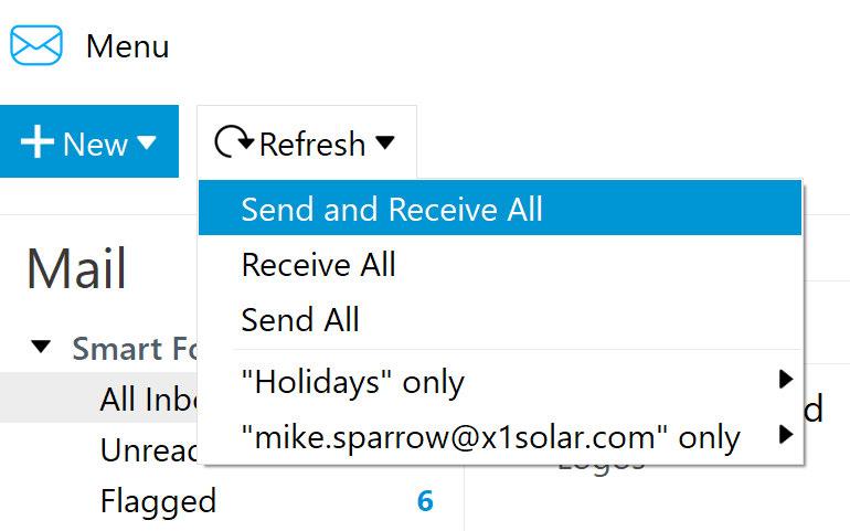 2. Email Main Screen The Mail Application enables you to send, receive and organize e-mail.