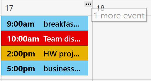 Notice that today's date is highlighted - this has been added for easier orientation in the month view layout.