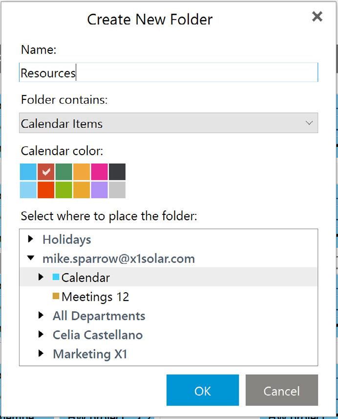 Creating new calendars Right-click anywhere into the Calendar sub-panel (if you click on an existing calendar, this calendar will be selected as a default parent for the newly created calendar folder