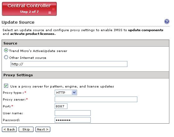 Getting Started SNMP Trap: If you have an SNMP server on your network, type the server name and the community name. Step 2: Configuring the Update Source 1. Click Next.