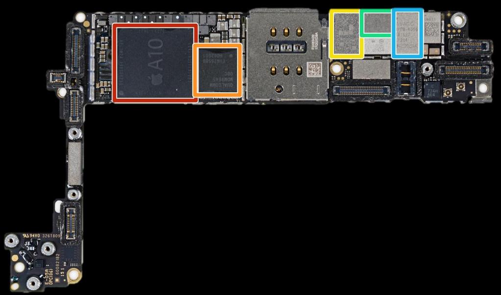 iphone 7 Apple A10 AP & Samsung 2GB LPDDR4 DRAM