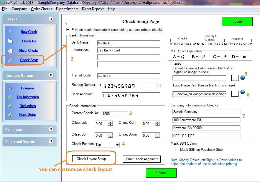 Customize Paycheck Layout You can click the Check