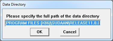 Figure 5.6: Option Popup Menu Figure 5.7: Data Dir... Option Dialog Box You can set the Data Directory for your SUDAAN data files by selecting DataDir... from the Option menu.